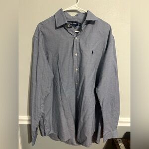 Polo Ralph Lauren Golf Men's Large Blue Houndstooth  Westerton Button Down Shirt